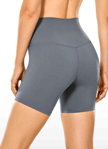 High Waist Seamless Yoga Shorts For Women Solid Color Spandex Nylon Fitness Workout Active Wear Short Length Elastic Waist - Product Image 6