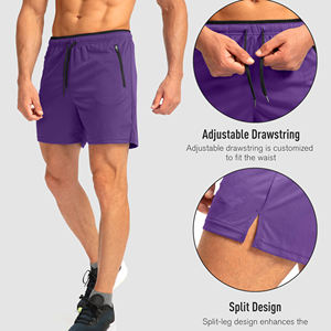 Shorts de sport taille haute pour hommes, style urbain, en tissu non tissé, pour la course et le jogging estival - Product Image 5