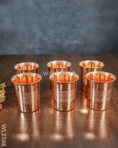Luxury Finish Copper Glass Tumbler Manufacturer Ayurvedic Drinking Water Cup Bulk Export Metal <b>Drinkware</b> Supplier - Product Image 2