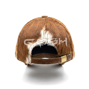 Genuine Cowhide Hair On Leather Cap Handmade Western Cowboy Unisex <b>Hat</b> - Product Image 6