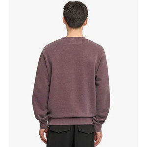 Sweat-shirt en molleton teinté pigmentaire pour homme, style vintage délavé au soleil, col rond, pour le quotidien - Product Image 4