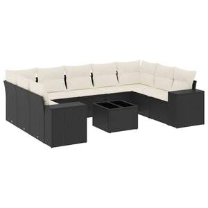 Conjunto de Sofás Modulares Grandes de Ratán PE Negro para Jardín, Elegante Colección de Muebles para Exteriores - Product Image 2