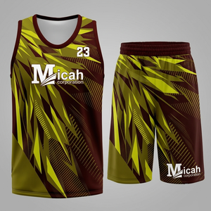 Micah Corporation Custom Printed Mens <b>Polyester</b> Mesh Basketball Jersey <b>Shorts</b> Set Breathable Summer Training Sublimation Logo - Product Image 3