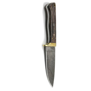 Cuchillo Tracker de Acero de Damasco Personalizado, Hoja Fija con Punta de Clip, Herramienta de Caza y Supervivencia, Mango de Madera - Product Image 4