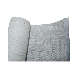 Rouleau de tissu de jute blanchi blanc, écologique, à armure ouverte, pour l'emballage, la tapisserie et l'artisanat - Product Image 3