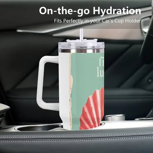 40Oz Large Tumbler <b>With</b> <b>Straw</b> For Team Earnings Call - Product Image 3