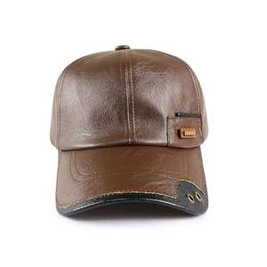 Casquette de baseball en cuir PU chaud pour homme, style trucker, casquette de papa, casquette de pêche et de chasse avec trou pour bouton - Product Image 4