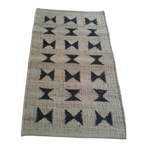 Tapis en jute tissé à la main, style bohème, écologique, géométrique, tribal, tissage plat - Product Image 1