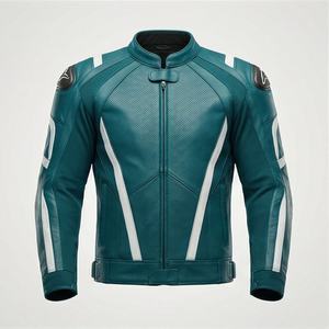 แจ็คเก็ตหนังแท้สำหรับขี่มอเตอร์ไซค์คุณภาพดีที่สุดสำหรับผู้ชาย รุ่นใหม่ล่าสุดสำหรับฤดูหนาว พร้อมแผ่นป้องกันที่ถอดออกได้ สามารถสั่งทำได้ - Product Image 1