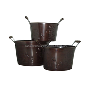 Lot de 2 jardinières design de luxe en métal pour accessoires de plantes florales de jardin et de restaurant - Product Image 4