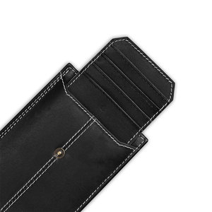 Black Pu Leather <b>Wallet</b> Button Closure Zipper Unisex Casual Style Solid Color Four Seasons Use Digital Printing Customizable - Product Image 3