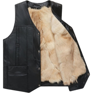 Gilet en cuir personnalisé pour homme, veste sans manches, gilet de moto tendance, vêtement d'extérieur en cuir de qualité supérieure avec coutures durables, style moderne S - Product Image 6