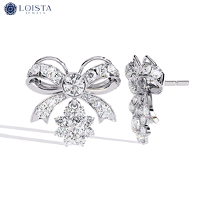 Pendientes de Diamantes Cultivados en Laboratorio de Lujo con Certificado IGI, Pequeños y Elegantes para Mujer - Product Image 3
