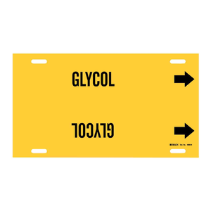 Marqueur de tuyauterie flexible Brady GLYCOL à clipser/à fixer pour les conduites de glycol industrielles - Product Image 2