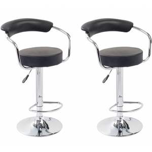 2 pz sgabelli da Bar in ecopelle nera - Product Image 1
