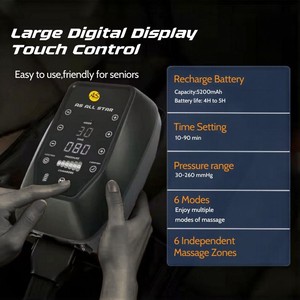 Masseur de jambes sans fil AS ALL STAR à 6 chambres de compression d'air, contrôle par application Bluetooth, batterie 5200 mAh pour la récupération sportive - Product Image 2