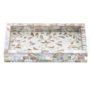 Plateau de service rectangulaire en nacre incrustée, fait main, design moderne, écologique, pour table à manger, décoration intérieure - Product Image 4