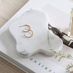 Bandeja ovalada de mármol para servir, bandeja plana de piedra, plato de servir para cocina, bandeja decorativa para mesa de café, decoración de lujo para el hogar, pulido brillante - Product Image 3