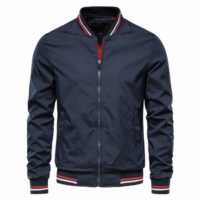 Blouson Bomber Décontracté en Satin Respirant à Col Montant et Logo Personnalisé de Haute Qualité pour Homme