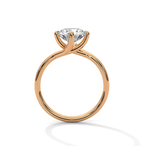 Round Brilliant Cut Lab Grown Diamond Engagement <b>Ring</b> 14K Solid Gold Prong Set IGI Certified for Women - Product Image 3