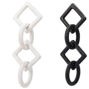 Cadena de Madera de Mango, Eslabones Pintados a Mano en Blanco y Negro, Cadena de Madera Hecha a Mano, Decoración para el Hogar, Diseño Moderno, Cadena de Madera para Mesa - Product Image 1