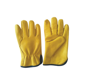 EN420 Certified Leather Driver Safety Gloves Elastic Wristlet Durable Abrasion Resistant <b>Fire</b> Proof Anti-Impact Level 3 10 Inch - Product Image 1