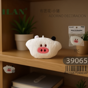Adorno de cabeza de cerdo Ilan, 1 pieza, decoración de tela para el hogar - Product Image 3