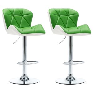 Tabourets de bar en similicuir vert 2pcs - Product Image 2