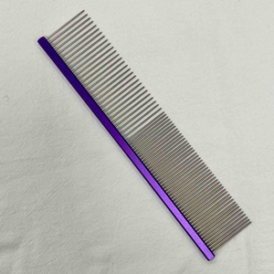 Peigne de toilettage pour animaux de compagnie en acier inoxydable japonais professionnel, écologique, à dents étroites et larges, outil de toilettage pour chiens et chats, 190 mm, logo personnalisé - Product Image 6