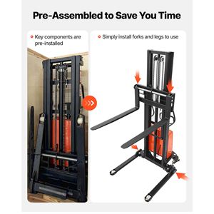 Sollevatore di Pallet Semi-Elettrico con Capacità di Carico di 1500 kg, Altezza di Sollevamento di 244 cm, con Gambe a Forcella, Adatto per il Settore Retail - Product Image 6