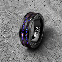 Bague de mariage pour homme en carbure de tungstène noir de 8 mm avec incrustation de pierres colorées effet galaxie et sable noir, ajustement confortable, vente en gros
