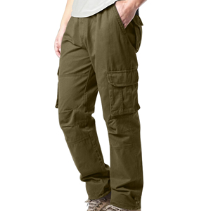 Pantalons cargo pour hommes sur mesure, vente en gros, pantalons de travail décontractés multi-poches, taille élastique, fabricant de vêtements OEM ODM, étiquette privée - Product Image 1