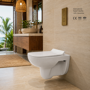 WC mural moderne sans bride en céramique monobloc, cuvette allongée, chasse d'eau par siphon, écologique, facile à nettoyer, WC minimaliste - Product Image 5