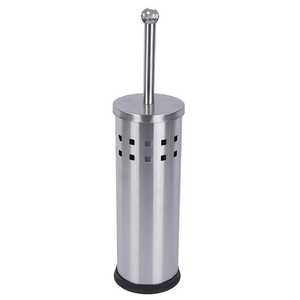 Minimalist Brushed Gold Stainless Steel Toilet <b>Brush</b> Holder Set <b>Round</b> Floor Standing Bathroom Deep Cleaning Tool Luxury Set - Product Image 4