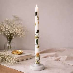 Floral Scented Tapered Soy Wax <b>Paraffin</b> Art Candles-Customized Fragrance Elegant for Weddings Luxury Events Thanksgiving Diwali - Product Image 1
