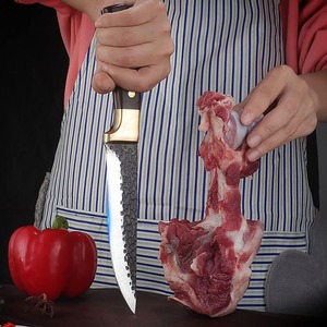 Meat Cleaver, 3Pcs Profesional Kitchen <b>Knives</b> <b>Set</b> Hand Forged <b>Sharp</b> Butcher Boning Viking <b>Knife</b> Chef Meat Cleaver with Leather - Product Image 2