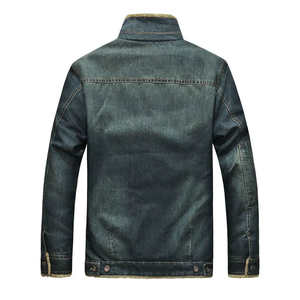 Veste en jean premium pour homme, bleu clair, col à revers, multi-poches, style vintage décontracté, hiver, mélange polyester/coton - Product Image 2