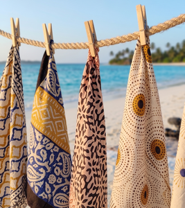 Bandana en coton imprimé à la main, style bohème, pour la plage, les cheveux, le cou, la randonnée, le camping et les festivals – Vente en gros - Product Image 1