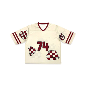 Custom Printed Football Jerseys Cropped Quick Dry Mesh Boxy Fit Oversized Vintage American T-Shirt Unisex Streetwear Made - Product Image 3