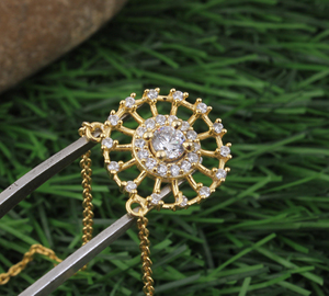 Collar con Colgante Pequeño de Plata 925 Minimalista Vintage, Chapado en Platino, con Circonita, Accesorio Diario Unisex, Hecho a Mano - Product Image 3