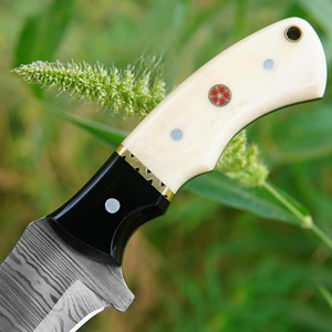 Custom Handmade ODM Industrial Grade Damascus Steel Straight Tracker <b>Knife</b> <b>Bone</b> <b>Handle</b> 10in Drop Point Camping Viking Art FH-169 - Product Image 2
