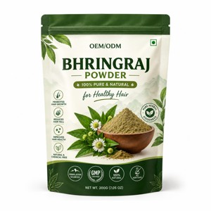 Poudre de Bhringraj Premium 200g 100% Pure et Naturelle, Poudre de Feuilles de Bhringraj pour Soins de la Peau et des Cheveux, Sans Additifs ni Conservateurs - Product Image 1
