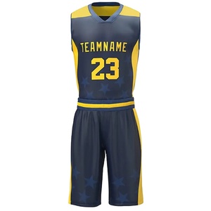 Los mejores conjuntos de uniformes de baloncesto de verano de moda transpirable de poliéster de alta calidad BSCI sublimación personalizada al por mayor para hombres de talla grande - Product Image 1