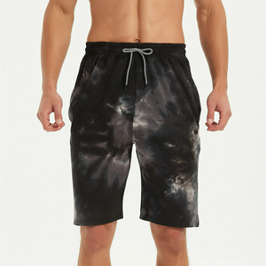 Wholesale Solid Eco-Friendly Tie Dye Mid Waist Front Logo <b>Bermuda</b> <b>Shorts</b> <b>Men</b> Relaxed Fit Drawstring Street Style Summer Fashion - Product Image 5