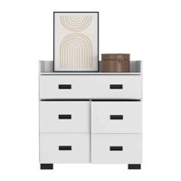 Commode blanche à 4 tiroirs, design moderne, meuble de chambre à coucher, autoportante, style bois MDF