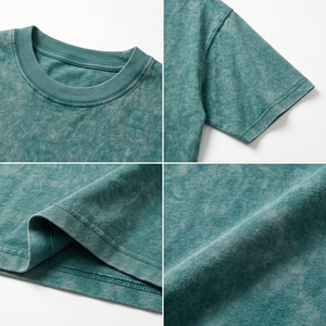 T-shirt délavé à l'acide pour homme, en coton épais, style vintage, coupe décontractée, streetwear, mode, décontracté, pour tous les jours, confortable, vente en gros - Product Image 6