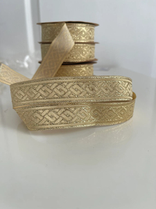 High Quality Medieval Braid Pattern 22mm Golden <b>Ribbon</b> Braided Design with Elegant Golden Braid-22mm Golden Braid Pattern - Product Image 2