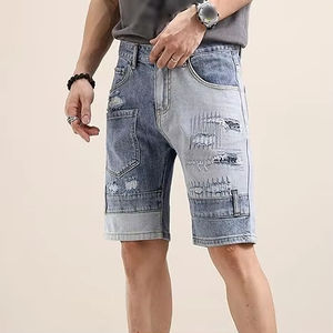 Shorts de Mezclilla de Color Sólido Premium, Transpirables, Casuales, con Logotipo y Etiqueta Personalizados, Venta al Por Mayor de Fábrica, Estilo Urbano Otoñal - Product Image 3