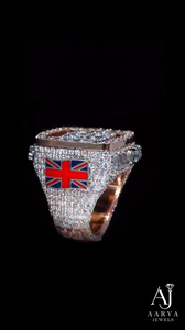 <b>Rose</b> <b>Gold</b> Color Rhodium Plated Moissanite Wedding <b>Ring</b> Square Halo Prong Set Hip Hop Band for <b>Men</b> Gift - Product Image 5