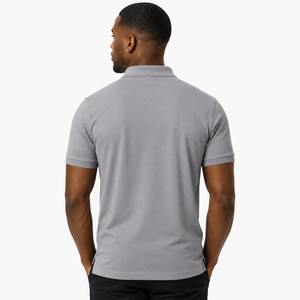 Camiseta Polo Gris Personalizada para Hombre, 100% Algodón Pique, Manga Corta, Camiseta Polo de Golf, OEM, ODM, Marca Privada - Product Image 6